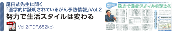 尾田恭先生に聞く「医学的に証明されているがん予防情報」Vol.2努力で生活スタイルは変わる